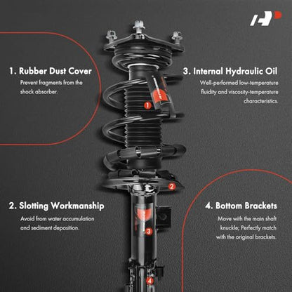 A-Premium Front Complete Strut Assemblies with Coil Springs, Set of 2