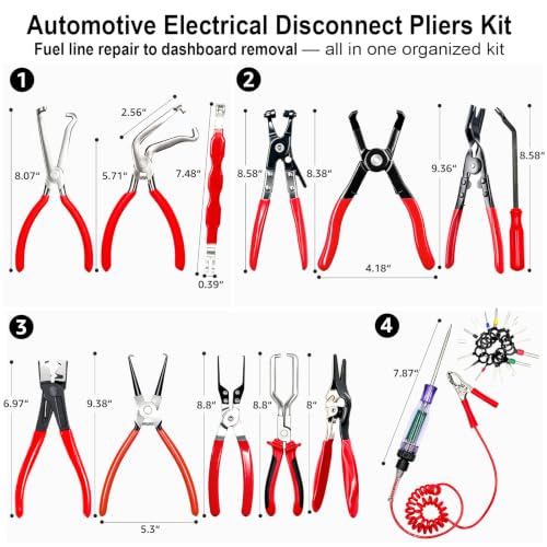 15PCS Automotive Electrical Disconnect Pliers Kit