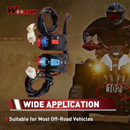 WOOSTAR 3 Function Handle Switch Assembly Replacement for 50cc 70cc 90cc 110cc 125cc Scooter Motorcycle - size: Left and Right