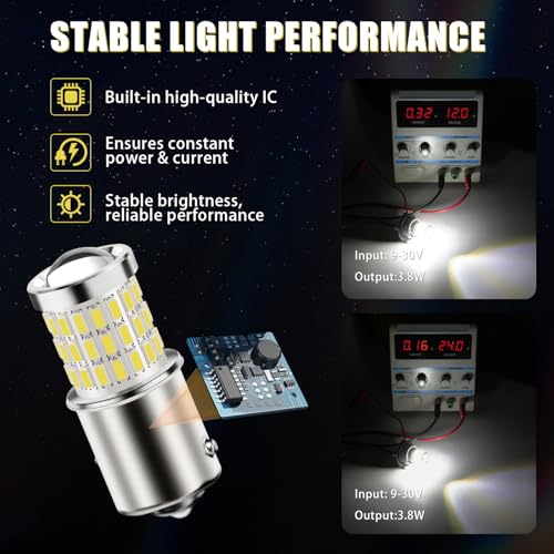 iBrightstar 1156 LED Bulb White, BA15S 1141 Camper Rv LED Lights Bulbs Super Bright for Back Up Reverse Lights Brake Tail Lights Turn Signal Lights, 2 Pack - color: White, size: 1156
