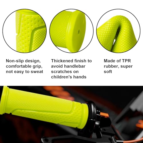 9-Color Kids Bike Handlebar Grips - Non-Slip TPR Bicycle Grips for Mini Bikes & Micro Scooters (22.2mm, 90mm) - color: Cyan
