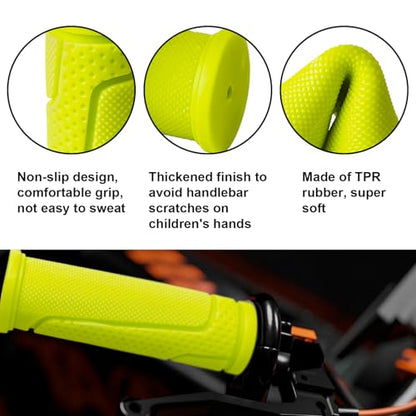 9-Color Kids Bike Handlebar Grips - Non-Slip TPR Bicycle Grips for Mini Bikes & Micro Scooters (22.2mm, 90mm) - color: Cyan