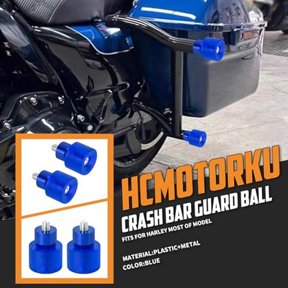 Crash Bar Wheel Screw Fit for Harley Touring and Softail - style: Blue Wheel with Blue Slider