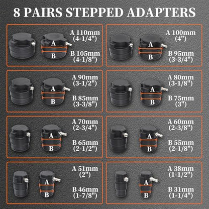 19PCS Turbo System Leakage Tester Kit, Turbo Boost Leak Tester - size: 19pcs