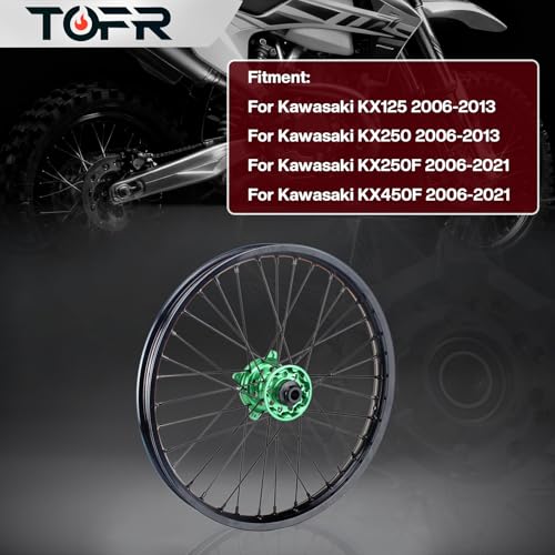 TOFR 21" Front Wheel Rim for Kawasaki KX125 KX250 06-13 KX250F KX450F 06-21 - size: 21" Front