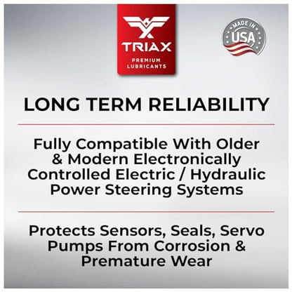 TRIAX Asian Car PSF Hydraulic & Electric Full Synthetic OEM Grade Power Steering Fluid | Compatible with Honda, Acura, Toyota, Lexus, Nissan, Infiniti, Mazda, Hyundai, Kia & More (1 Quart) - size: 1 Quart