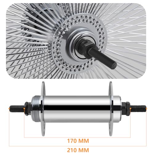 TRACER 140 Spoke 7-speed Bike Rim 26"*3.0 Cruiser Bicycle Disc Brake Wheelset, Polish Front and Rear Rims Set (polish) - style: 7p 26" 3.0 Disc Brake Polish