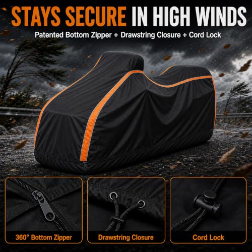 360° Fully Enclosed Motorcycle Cover,All-Season Waterproof Sun-Proof Outdoors Fits Motorcycles,Compatible with Harley Davidson, Honda, Suzuki, Yamaha (XL106X45X59) - size: XL106X45X59