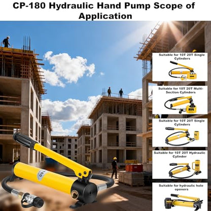 10 Ton CP-180 Hydraulic Pump Hand Operated Pump Manual Lifting Pump - size: 10T CP-180 Pump