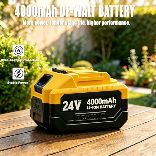 20V Cordless Buffer Polisher with 4000mAh Battery&Quick Charger - 10000RPM High Power | 6-Speed Adjust Dual Action | 6-Inch Powerful Car Buffer Polisher Buffing Kit for Car Detailing and Polishing - color: With 1 X 4.0ah Dewalt 20v Max Battery