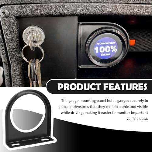 2"/52mm Gauge Pod Mount,Single Hole Gauge Mounting Panel,Durable Metal Gauges Pillar Mount Pod Holder,Universal Gauge Bracket Holder for Auto,Truck Accessories