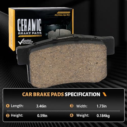 D536 Rear Ceramic Brake Pads Kit Fit For Acura CL 2001-2003, For Legend 1991-1995, For RDX 2007-2012, For RL 1996-2004, For TL 1999-2008, For Honda CR-V 2002-2004, For Element 03-11 - style: HZ536