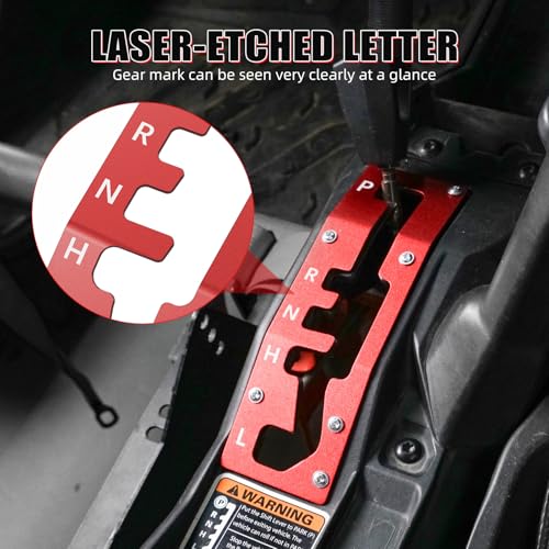 NICECNC Shift Shifter Gate Plate Panel with Gear Letter Red - color: red