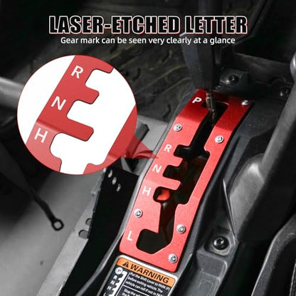 NICECNC Shift Shifter Gate Plate Panel with Gear Letter Red - color: red