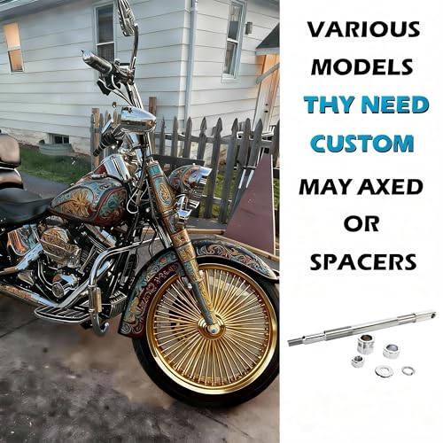FatFlex Front Wheel for Harley Softail Slim Fat Boy 21” x 3.5” Gold - color: 21*3.5'', Chrome+Gold+Chrome