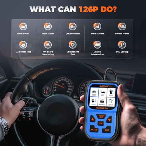 AUTOPHIX OM126P+ OBD2 Scanner for Check Engine Light & Live Data - color: Blue