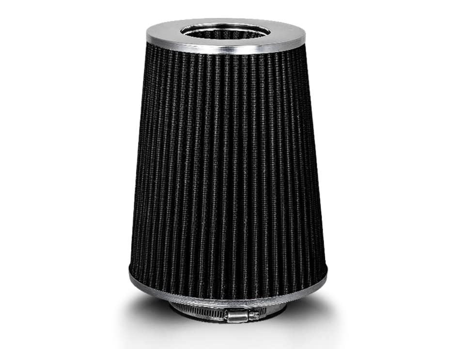 Rtunes Racing 4-Inch 102mm Truck Dry Cone Air Filter, Black, 8-Inch Tall - size: Truck 4"