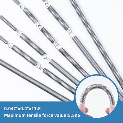 4pcs Extension Springs,0.047"x0.4"x11.8" 304 Stainless Steel - size: 0.047"x0.4"x11.8"