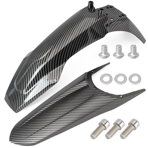 E-Bike Front and Rear Fender Compatible with Tuttio Soleil 01 Electric Dirt Bike Mud Guard Replacement for Tutti Soleil01 Electric Off-Road Motorcycle Mudguard, Carbon Fiber Texture, 2Pcs