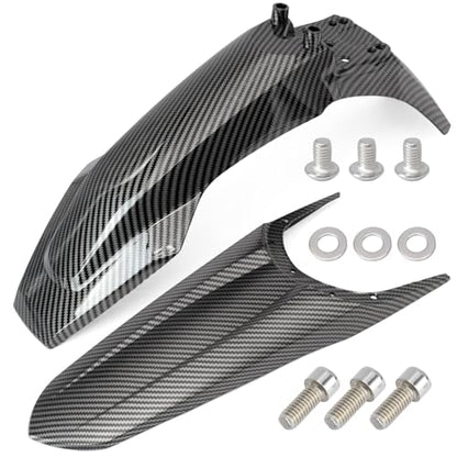 E-Bike Front and Rear Fender Compatible with Tuttio Soleil 01 Electric Dirt Bike Mud Guard Replacement for Tutti Soleil01 Electric Off-Road Motorcycle Mudguard, Carbon Fiber Texture, 2Pcs