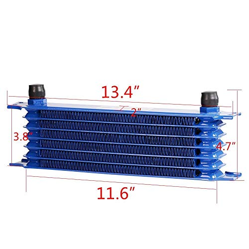 G-PLUS Engine Oil Cooler Kit 7 Row AN10 Compatible with 2006-2012 BMW Mini Cooper S Turbo R56 - color: black/7 row, size: Separation Style