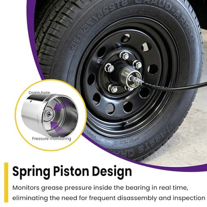 4 Pack 1.98" Trailer Bearing Protectors with Dust Cap & Rubber Covers - size: 4 Pack - 1.98 Inch
