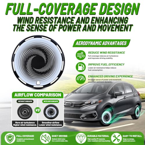 17" Universal Hubcaps Full Coverage for Steel Wheels, Black Cloud Flow - color: Black-Cloud Flow, size: 17 Inch