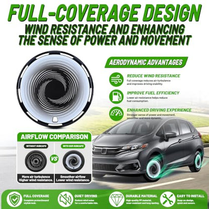 17" Universal Hubcaps Full Coverage for Steel Wheels, Black Cloud Flow - color: Black-Cloud Flow, size: 17 Inch