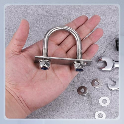 METALLIXITY U Bolts 4Set M10x42x73,Round U Bolt Kits 304 SS U Clamp - color: Silver, size: M10x42x73mm