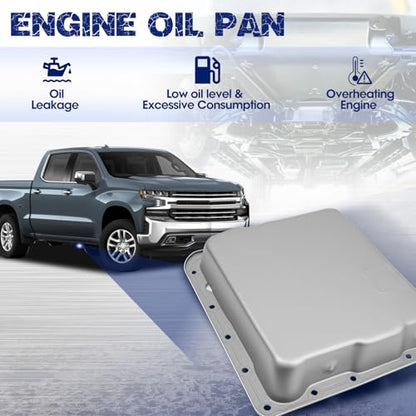 Transmission Oil Pan with Drain Plug, Fit for Chevy GM 700R4, 4L60E, 4L65E Transmissions, OE GM 700R4, GM 4L60E, GM 4L65E - size: GM 700R4