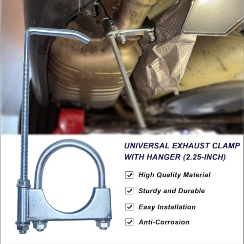 2.25" Universal Exhaust Clamp With Hanger, Muffler Hanger, 1 Pack - size: 2.25"