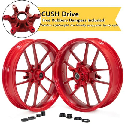 TOFR 17" Wheels Rims for Honda CRF250R 2014-2024 CRF450R 2013-2024 - color: Red, size: Front Rear 14-24
