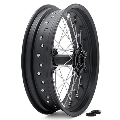 TOFR 17"x4.25" CNC Spoke Rear Wheel Rim Hub for Sur-Ron Ultra Bee Black - color: Black, size: N/A Front 17" Rear