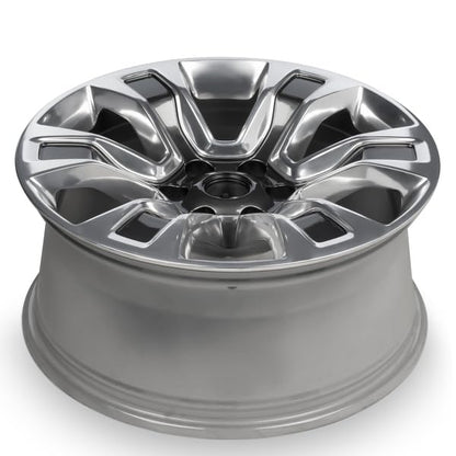 20x9 in Aluminum Wheel Rim 6 Lug 139.7mm 19mm Offset 77.8mm CB| Polished Face w/Painted Inlay Charcoal finish Fits 2019-2024 Dodge Ram 1500 | New OEM Surplus | 5YD591AUAA - size: 20x9 - OEM Surplus