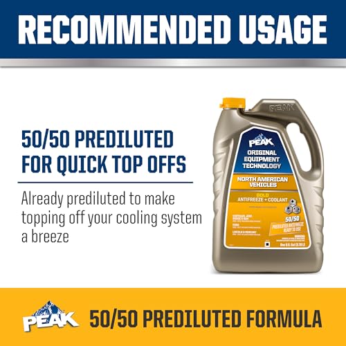 PEAK OET Extended Life Gold 50/50 Prediluted Antifreeze/Coolant for North American Vehicles, 1 Gal. - size: 50/50