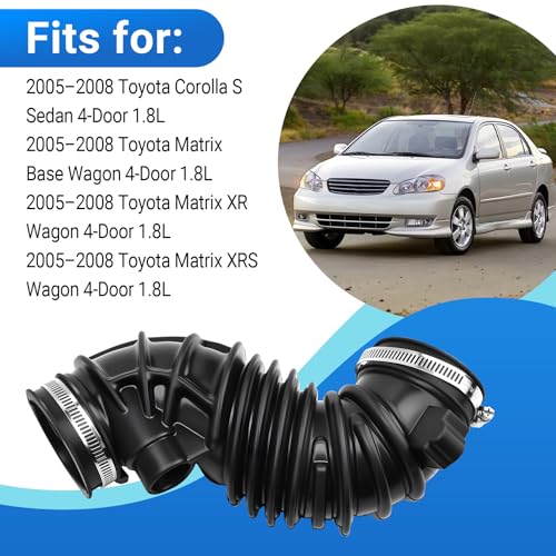 Engine Air Intake Hose with Clamps Fits for 2005-2008 Toyota Corolla Matrix 1.8L Replaces 178810D120 696-711