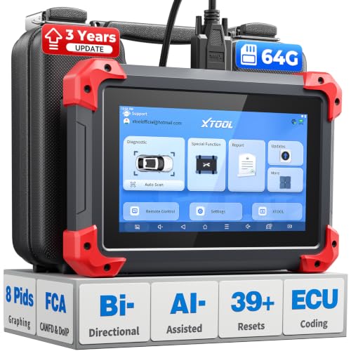 XTOOL D7 Bidirectional Scan Tool, 39+ Resets, ECU Coding OBD2 Scanner