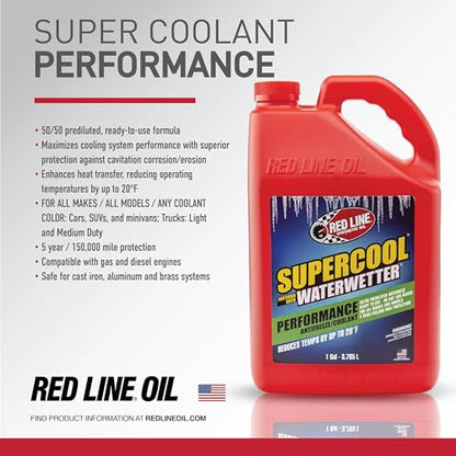 Red Line 81215 Supercool Performance Antifreeze/Coolant, Ready to Use Formula - 1 Gallon