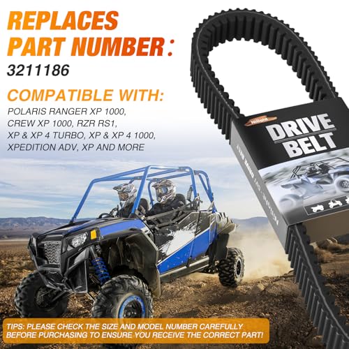 Nilight Drive Belt 3211186 for Polaris Ranger XP 1000 RZR RS1 Aramid,1 Pack - size: Polaris Ranger XP/Crew XP/RZR RS1 3211186