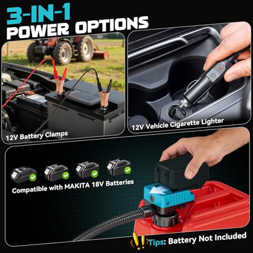Ecarke 5 GPM Cordless Fuel Transfer Pump Compatible with Makita 18V - color: Blue