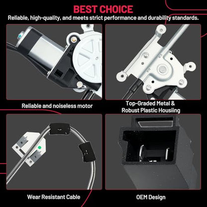BDFHYK 741-539 Power Window Regulator with Motor Front Right Compatible with Jeep Cherokee 1991-1996, Jeep Comanche 1991-1992 - size: Front Right, style: 1991-1996 Jeep Cherokee