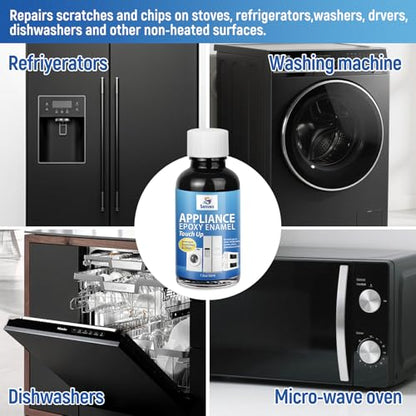 Appliance Paint Black Appliance Acrylic Touch Up Paint Enamel High-Gloss Black Touch Up Paint Pen Scratch Repair for Appliances Refrigerators Metal Surfaces Dishwasher Dryer Microwave Washers 1.5oz - color: Gloss Black