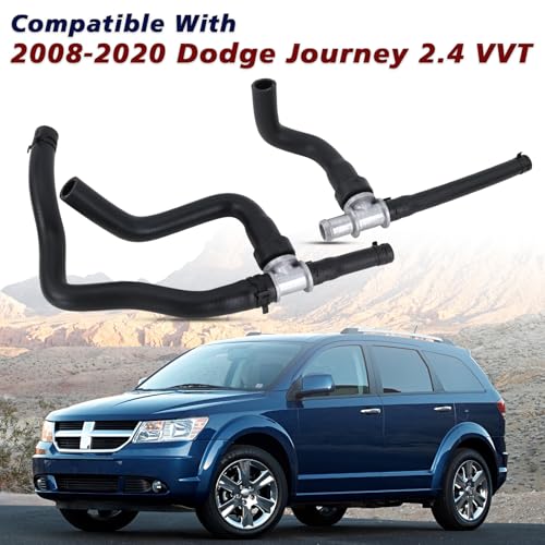 Heater Hose With TEE Supply-Return Compatible With 2008-2020 Dodge Journey 2.4VVT Heater Hose Set Replace#5058437AK 5058437AI 5058437AD(2PCS)