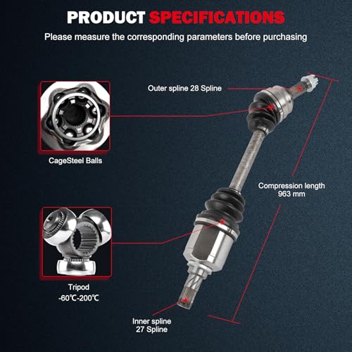CCIYU CV Axle Shaft Assembly for Jeep Patriot/Compass 2007-2017 - size: 17-5783