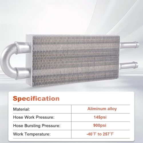 BARTOO Universal 5/16" Transmission Oil Cooler Kit, Aluminium alloy 2 Pass Tube and Fin Oil Cooler Kit (Sliver) - color: Sliver, size: 2 Pass