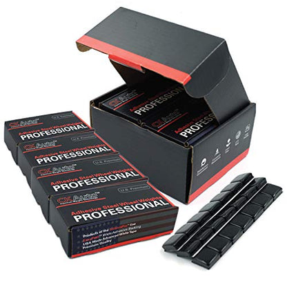 CKAuto 1/2oz, 0.5oz Adhesive Stick-On Wheel Weights Black 4Boxes 252oz Case - color: Black, size: 504PCS