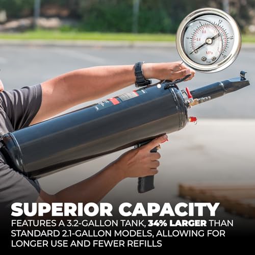 XtremepowerUS Tire Bead Seater, 12L/3.2 Gallon Air Tire Bead Blaster, 116 PSI Portable Tire Inflator, Handheld Bead Seater, Build-in Piston Valve - size: 3.2 Gal/12 L