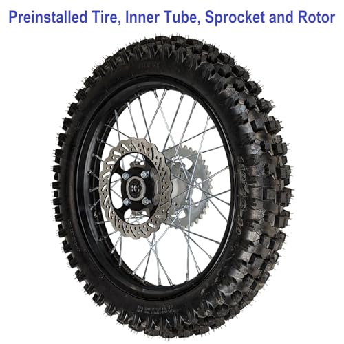18" Rear Wheel Rim Tire Assembly For Dirt Trail Bike Apollo 250cc DB-36 110/90-18 Includes Brake Rotor and 530 18T Sprocket (DOES NOT FIT HAWK250 or RAVEN250)