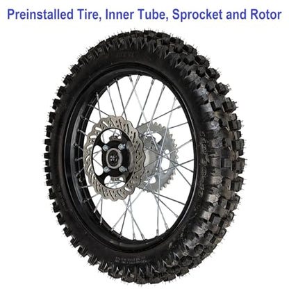 18" Rear Wheel Rim Tire Assembly For Dirt Trail Bike Apollo 250cc DB-36 110/90-18 Includes Brake Rotor and 530 18T Sprocket (DOES NOT FIT HAWK250 or RAVEN250)