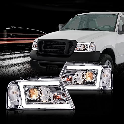 G-PLUS LED DRL Headlights Compatible with 2004-2008 Ford F150 - size: Fit Ford F150 2004-2008(Chrome)